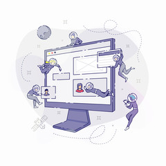 Developers with blocks and monitor