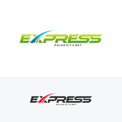 Wall Mural - fast forward express logo designs vector, modern express logo template