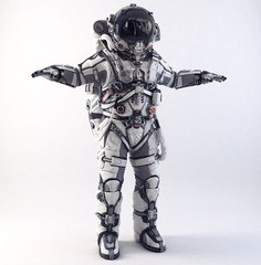 Wall Mural - Astronaut on white. Mixed media