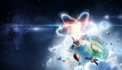 Wall Mural - astronomy concept backdrop. 3d rendering