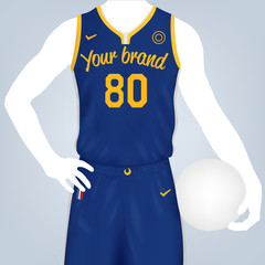 Wall Mural - Vector illustration of basketball team kit template