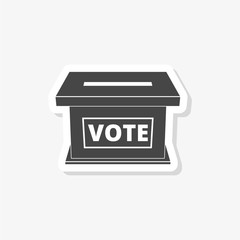 Wall Mural - Voting concept sticker, Flat style illustration of election day, simple vector icon