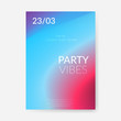 Party thematical soft mild red to blue halftone gradient poster layout design