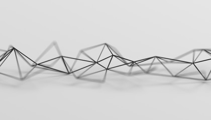 Poster - Abstract 3d rendering of triangulated surface. Modern background. Futuristic polygonal shape. Low poly minimalistic design for poster, cover, branding, banner, placard.