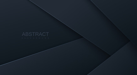 Poster - Abstract 3d background with black paper layers.