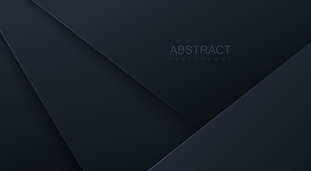 Poster - Abstract 3d background with black paper layers.