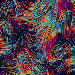 Poster - Abstract background with curled linear rainbow pattern