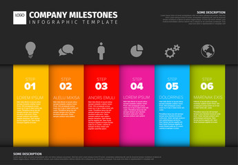 Poster - Vector progress six steps template