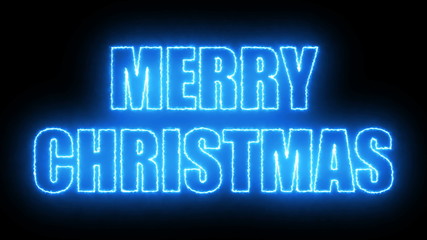 Poster - Merry christmas text on black, 3d rendering background, computer generating for holidays festive design