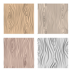 Poster - wooden seamless patterns set. wood grain repetitive vector textures