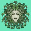 Medusa greek myth creature pop art vector