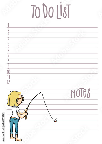 To Do List Daily Weekly Monthly Planner Page For Notes With Cute To Do List Daily Weekly Monthly Planner Page For Notes With Cute Cartoon Character Vector Printable Organizer Template