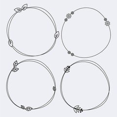 Cute set of hand drawn frames vector