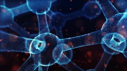 3d animation of abstract molecule. concept of science or medicine