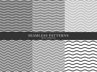 Wall Mural - Waves geometric seamless patterns