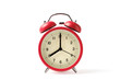 © samrit - Red vintage alarm clock on white background with clipping path