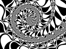 Decorative Fractal Spiral In A Black - White Colors