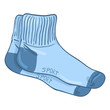 Vector Cartoon Sport Style Blue Socks