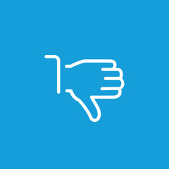 Sticker - Hand showing thumb down gesture line icon