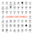 Laundry Care symbols. Cleaning icons set. Washing instruction pictograms.