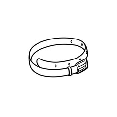 Poster - Leather belt hand drawn outline doodle icon. Waist belt vector sketch illustration for print, web, mobile and infographics isolated on white background.