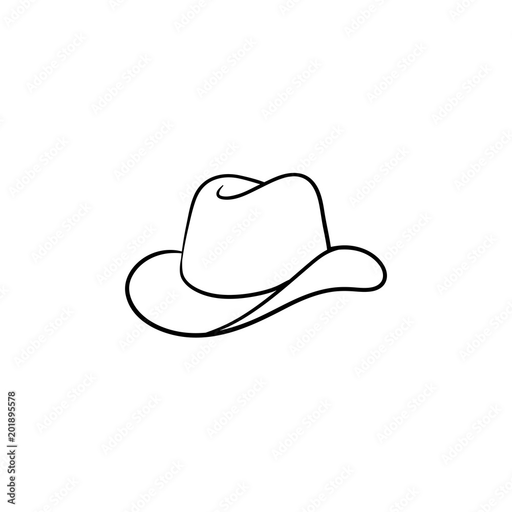 Cowboy hat hand drawn outline doodle icon Stock Vector | Adobe Stock