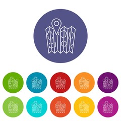 Poster - Pin on the map icons color set vector for any web design on white background