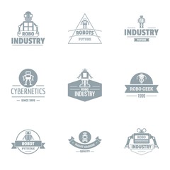 Poster - Cyberneticist logo set. Simple set of 9 cyberneticist vector logo for web isolated on white background