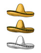 Sombrero. Vintage color engraving illustration isolated on white background.