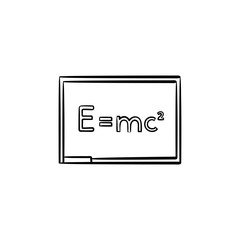 Canvas Print - E equal mc 2 vector hand drawn outline doodle icon. Physics formula - e equal mc 2 vector sketch illustration for print, web, mobile and infographics isolated on white background.