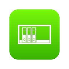 Poster - Office folders on the shelf icon digital green for any design isolated on white vector illustration