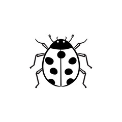 Wall Mural - Ladybug hand drawn outline doodle icon. Insect ladybug vector sketch illustration for print, web, mobile and infographics isolated on white background.