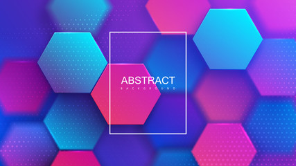 Poster - Colorful gradient hexagonal tiles.