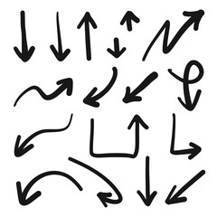 Poster - Hand drawn vector arrows set - stock vector.