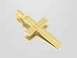 3D illustration gold decorative diamond cross pendant