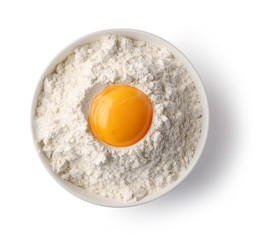 Wall Mural - bowl of flour and egg yolk