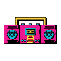 Wall Mural - boombox stereo icon over white background, colorful design. vector illustration