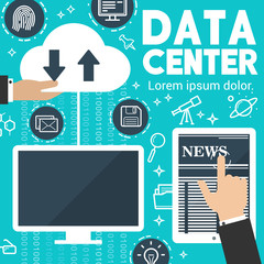Poster - Vector internet news digital data exchange poster
