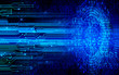 binary circuit board future technology, blue cyber security concept background, abstract hi speed digital internet.motion move blur. pixel