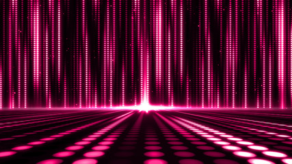 Poster - Digital abstract moving light dots pattern for stage background and screensaver