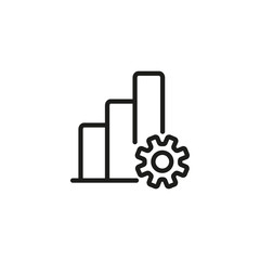 Poster - Bar chart with gear line icon