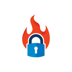 Poster - Burn Lock Logo icon Design