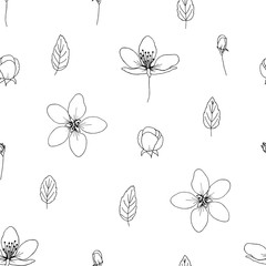 Vector seamless flower pattern