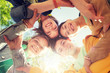 © Syda Productions - friendship and people concept - group of happy teenage friends holding hands outdoors