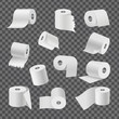 Rolls of Toilet Paper on Transparent Background