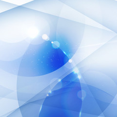 Wall Mural - abstract background white and blue geometric, lines, circles overlay and lighting effect.