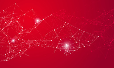 Aufkleber - Vector illustration red media social network connetction communication background