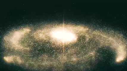 Poster - Rotating spiral galaxy - deep space exploration. Animation of a galaxy in space with stars and nebula