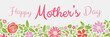 Colourful banner with fresh flowers for Mother's Day. Vector.