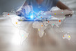 © WrightStudio - Worlds maps on virtual screen. Business, internet and technology concept.